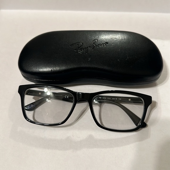 Unisex Ray Ban black frames RB 5279 2000 5518 145 eyeglasses frame with case - Picture 2 of 12